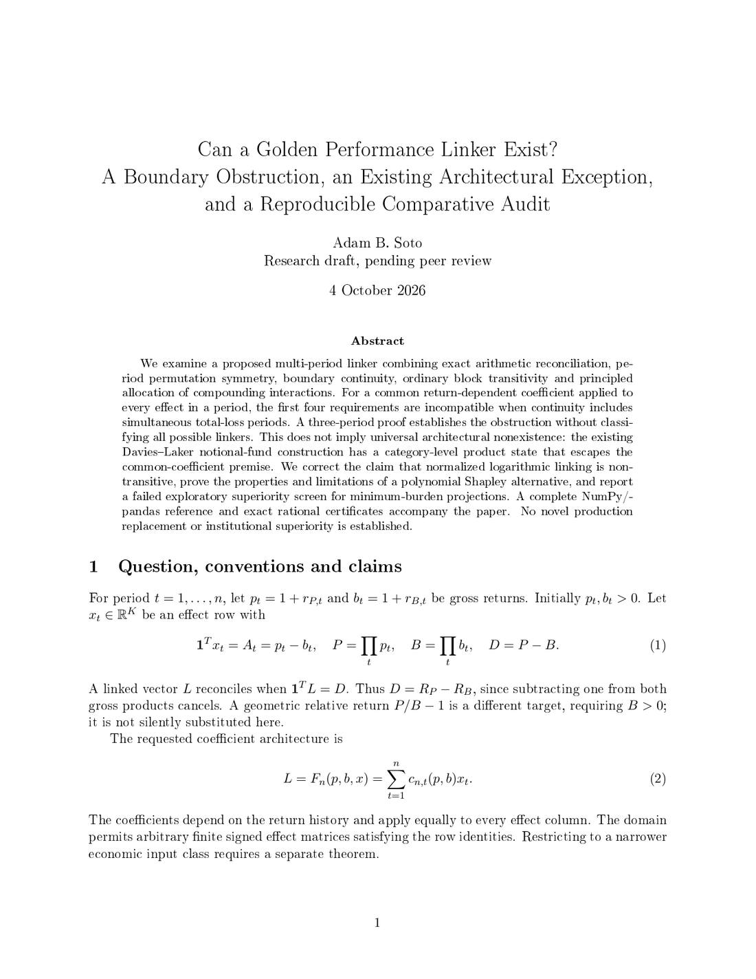 Page one of Can a Golden Performance Linker Exist?